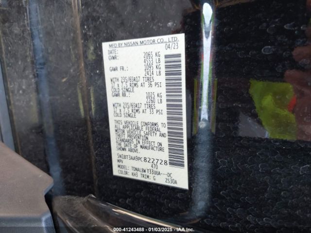 5N1BT3AA9PC822728 Nissan Rogue S Fwd