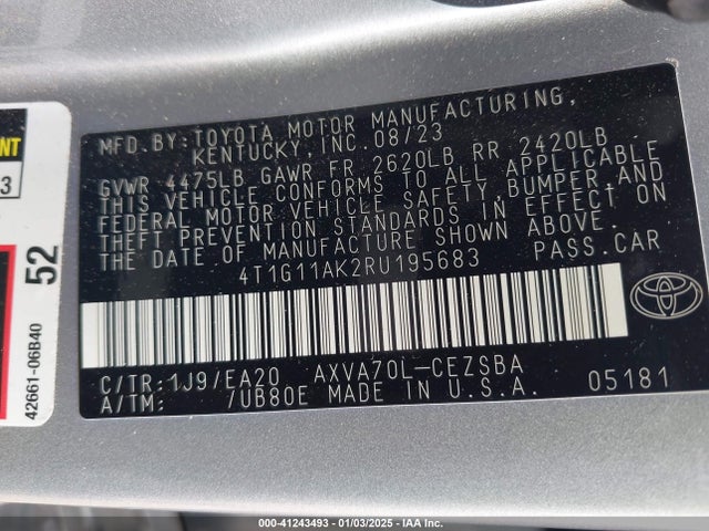Toyota CAMRY SE 2024 4T1G11AK2RU195683 Image 9