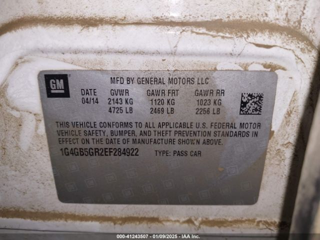 1G4GB5GR2EF284922 Buick Lacrosse Leather Group