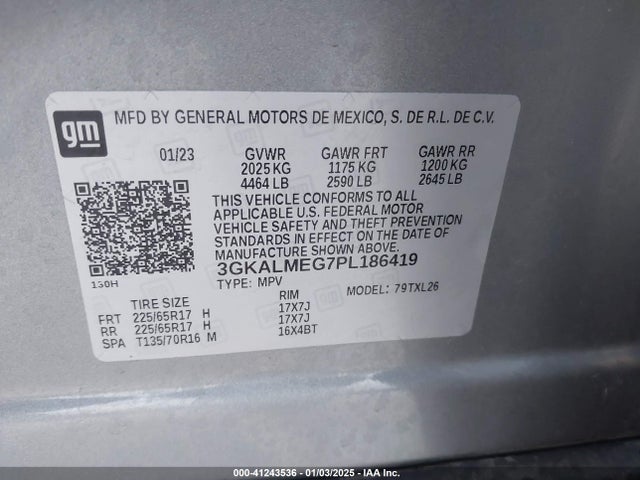 3GKALMEG7PL186419 GMC Terrain Fwd Sle