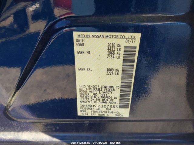 1N4BZ0CP2HC307385 Nissan LEAF S