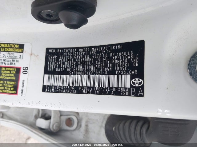 5YFBURHEXEP092118 Toyota COROLLA LE