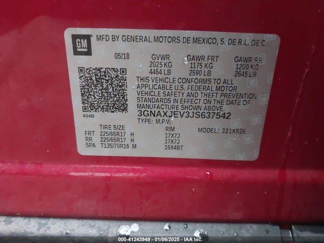 Chevrolet EQUINOX LT 2018 3GNAXJEV3JS637542 Image 9