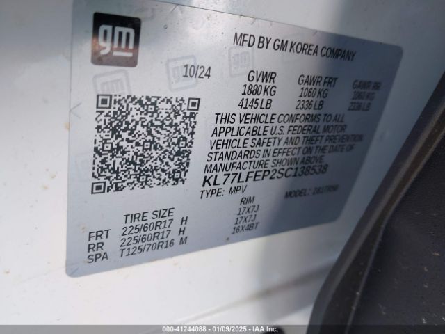 KL77LFEP2SC138538 Chevrolet Trax Fwd Ls