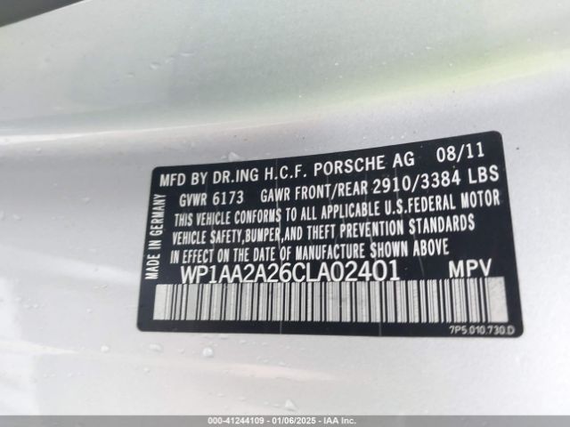 2012 PORSCHE CAYENNE WP1AA2A26CLA02401 Photo 8