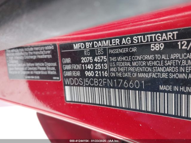 WDDSJ5CB2FN176601 Mercedes-Benz Cla 45 Amg 4matic