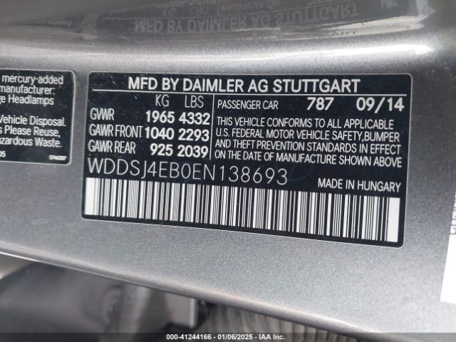 WDDSJ4EB0EN138693 Mercedes-Benz CLA 250