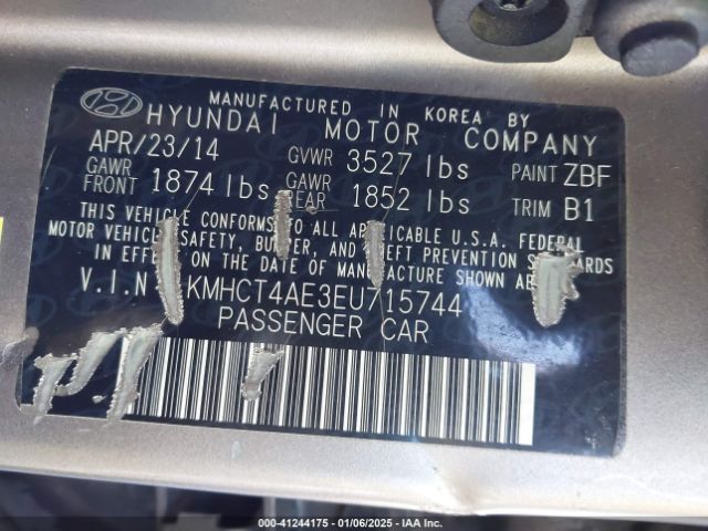 KMHCT4AE3EU715744 Hyundai ACCENT GLS