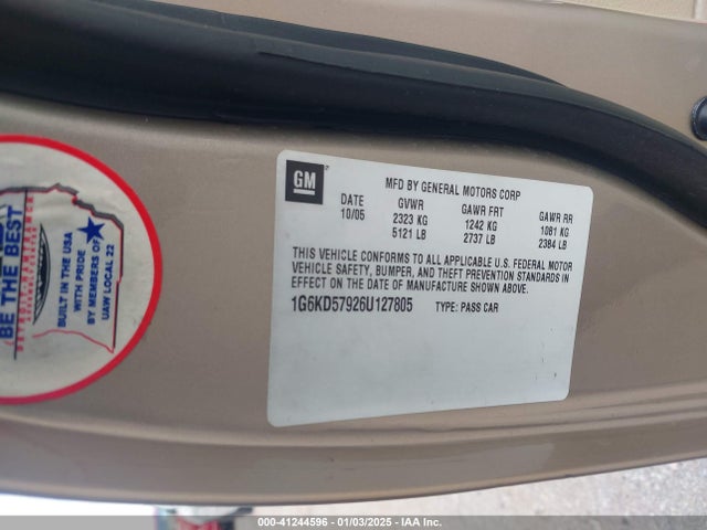 2006 CADILLAC DTS 1G6KD57926U127805 Photo 8