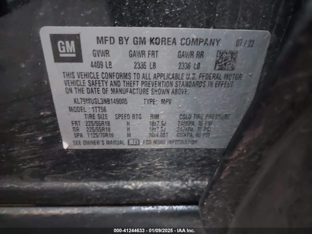 KL79MUSL3NB149005 Chevrolet l3t - l3, sidi, vvt, alum