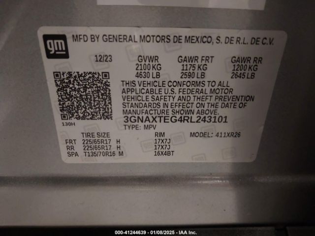 3GNAXTEG4RL243101 Chevrolet Equinox Awd 2fl
