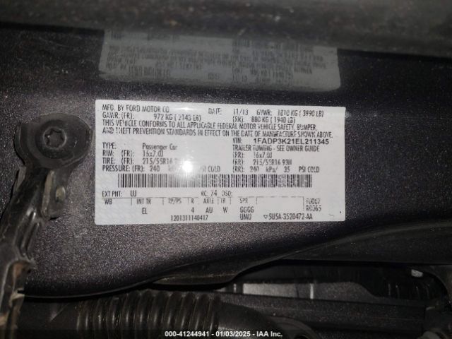 1FADP3K21EL211345 Ford FOCUS SE