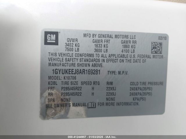 2010 CADILLAC ESCALADE HYBRID 1GYUKEEJ8AR169281 Photo 8