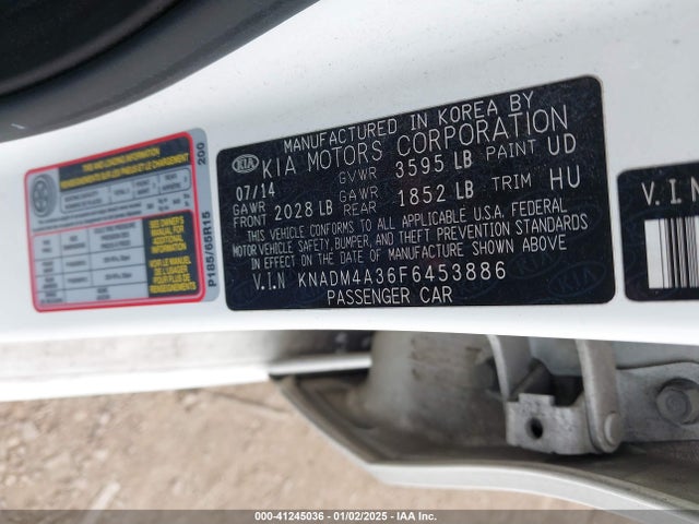 KIA RIO LX 2015 KNADM4A36F6453886 Image 9