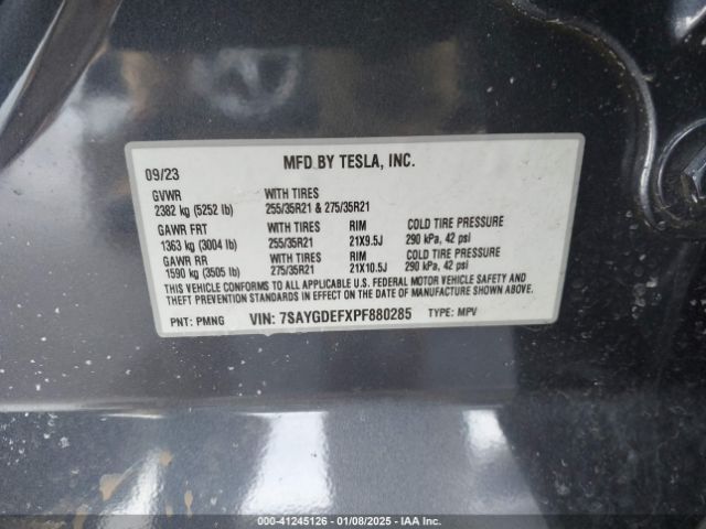 7SAYGDEFXPF880285 Tesla Model Y Performance Dual Motor All-wheel Drive