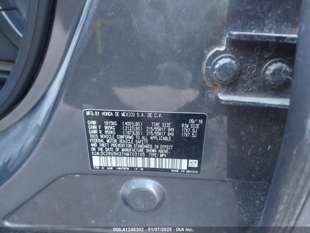 Honda HR-V LX 2017 3CZRU5H37HM703105 Image 9