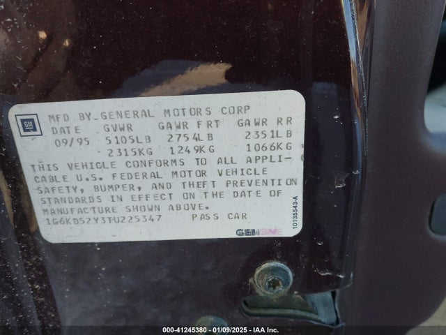 1996 CADILLAC DEVILLE 1G6KD52Y3TU225347 Photo 8