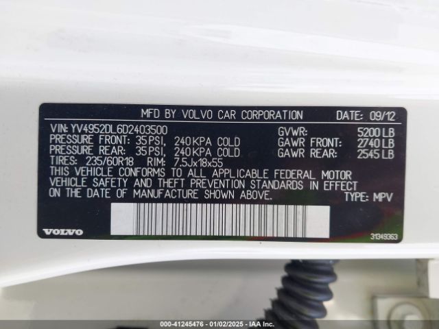 2013 VOLVO XC60 YV4952DL6D2403500 Photo 8