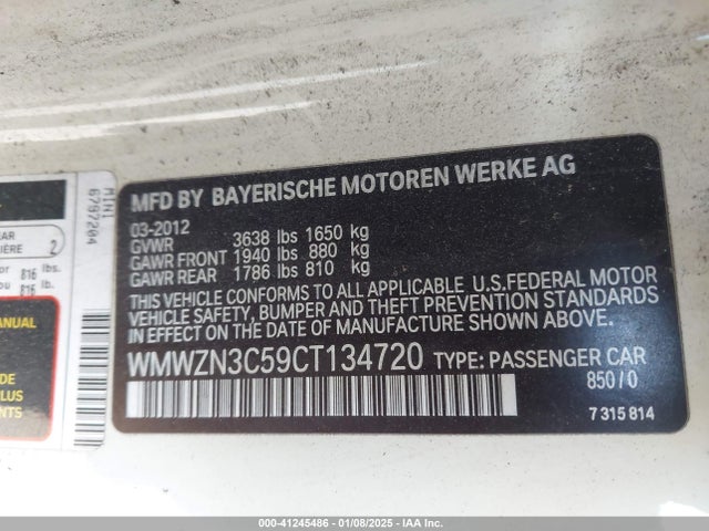 2012 MINI COOPER WMWZN3C59CT134720 Photo 8