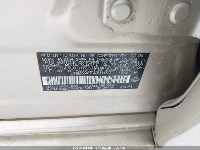 Aukcja sprzedaży 2004 Lexus Gs 300, vin: JT8BD69S140200331, numer aukcji: 41245559