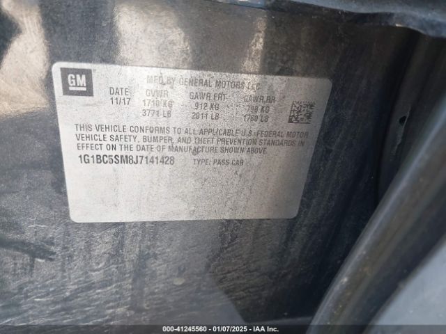 1G1BC5SM8J7141428 Chevrolet Cruze Ls Auto