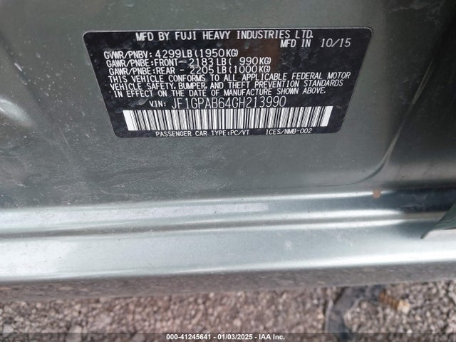 Subaru Impreza 2.0i Premium 2016 JF1GPAB64GH213990 Image 9