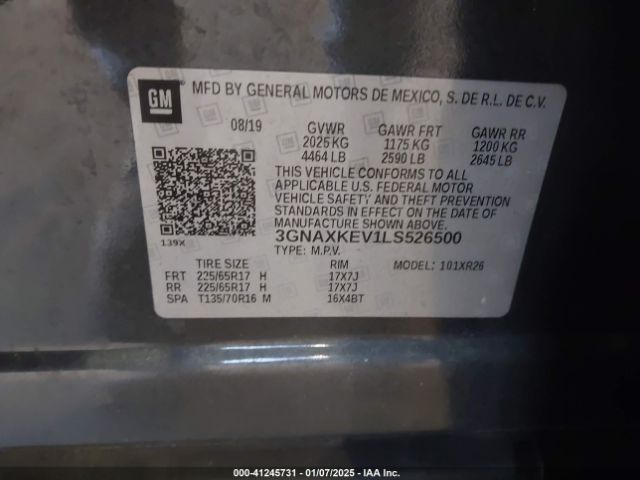 3GNAXKEV1LS526500 Chevrolet Equinox Fwd Lt 1.5l Turbo