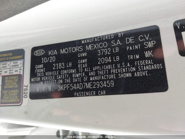 KIA FORTE EX 2021 3KPF54AD7ME293459 Image 9