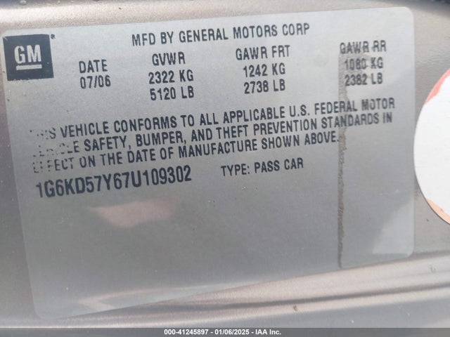 2007 CADILLAC DTS 1G6KD57Y67U109302 Photo 8