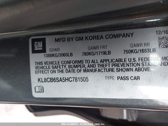 Chevrolet Spark Ls Cvt 2017 KL8CB6SA5HC781505 Image 9