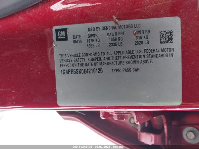 1G4PR5SK0E4210125 Buick Verano Convenience Group
