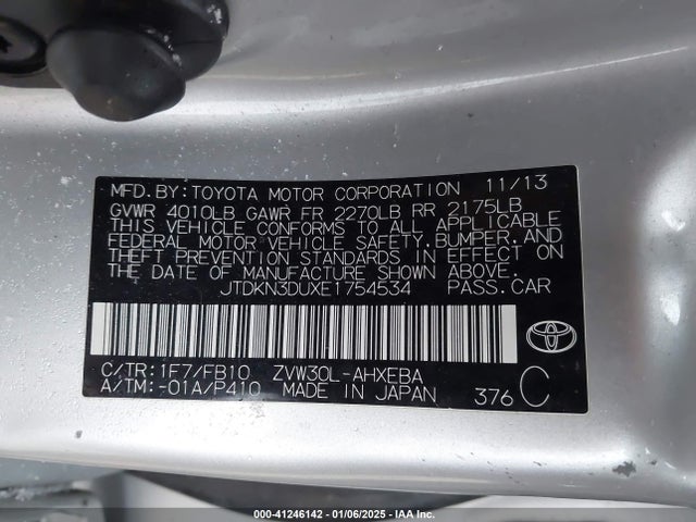 JTDKN3DUXE1754534 Toyota Prius