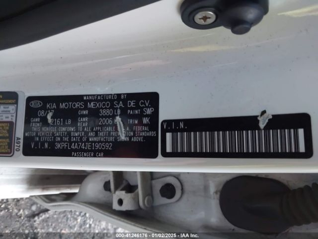3KPFL4A74JE190592 KIA FORTE LX