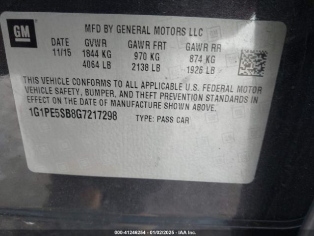 1G1PE5SB8G7217298 Chevrolet Cruze Limited 1lt Auto