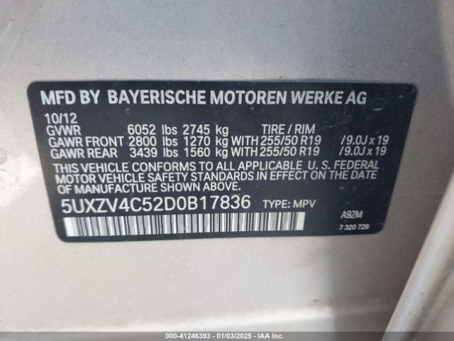 2013 BMW X5 5UXZV4C52D0B17836 Photo 8