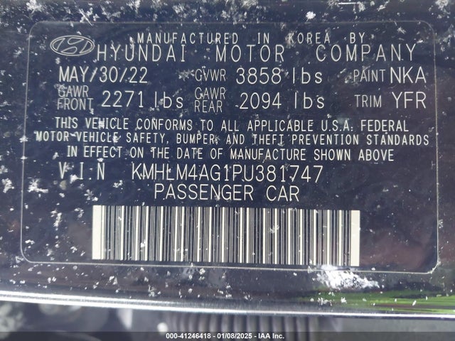 Hyundai ELANTRA SEL 2023 KMHLM4AG1PU381747 Image 9