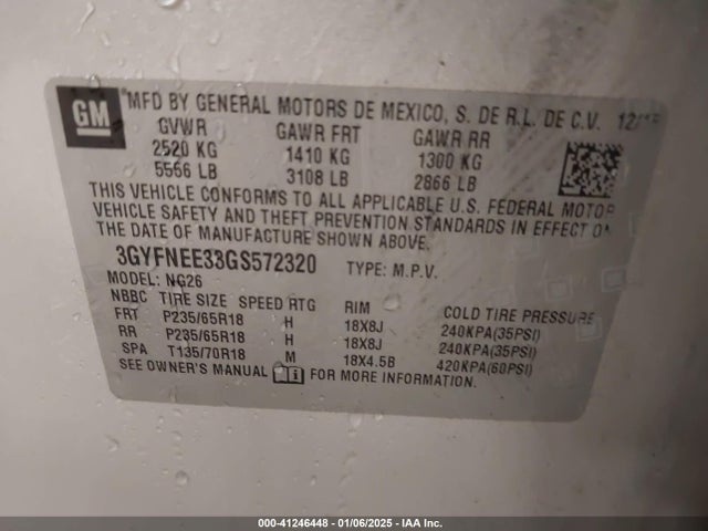 2016 CADILLAC SRX 3GYFNEE33GS572320 Photo 8