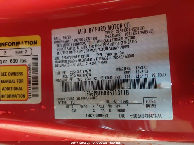 Ford Mustang Ecoboost Premium Fastback 2024 1FA6P8TH0R5113118 Image 9