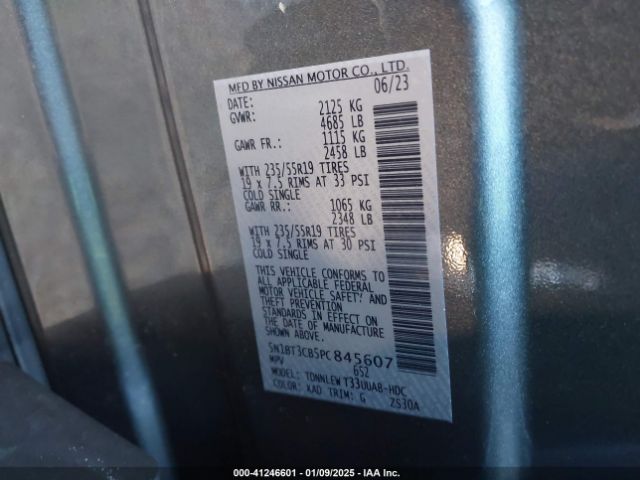 5N1BT3CB5PC845607 Nissan Rogue Sl Intelligent Awd
