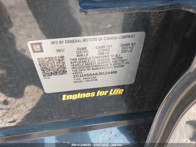 2G1105SA6J9124488 Chevrolet IMPALA 1LT