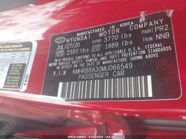 KMHRB8A30MU066549 Hyundai Venue Se