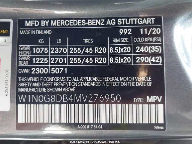 W1N0G8DB4MV276950 Mercedes-Benz Glc 300 Suv
