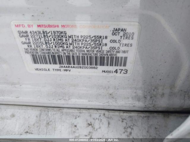 2011 MITSUBISHI OUTLANDER SPORT JA4AR4AU2BZ003882 Photo 8