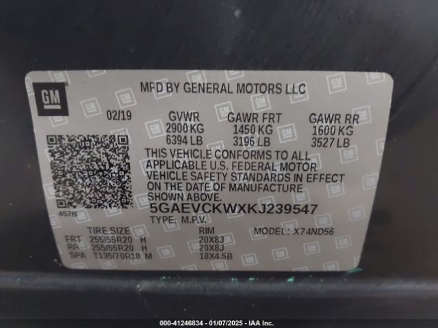 5GAEVCKWXKJ239547 Buick Enclave Awd Avenir