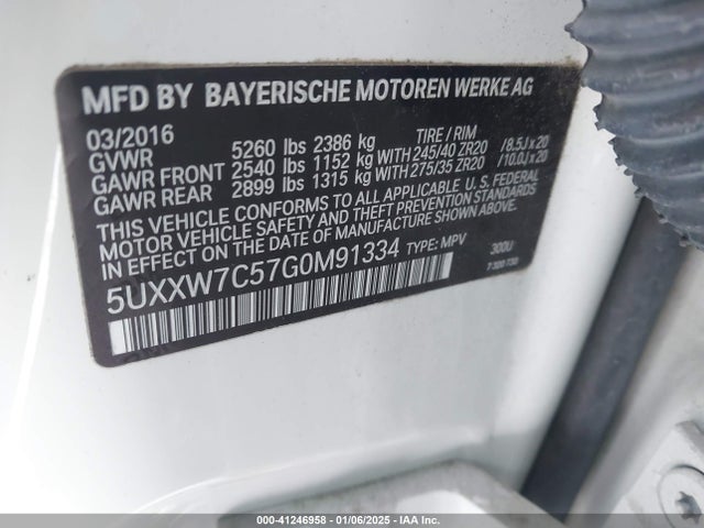 5UXXW7C57G0M91334 BMW X4 M40i