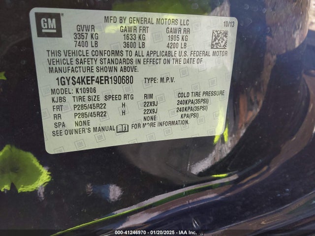 2014 CADILLAC ESCALADE ESV 1GYS4KEF4ER190680 Photo 8