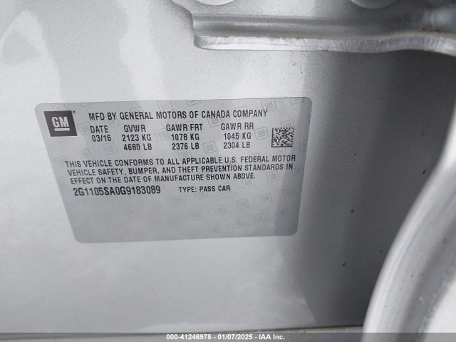 2G1105SA0G9183089 Chevrolet IMPALA 1LT