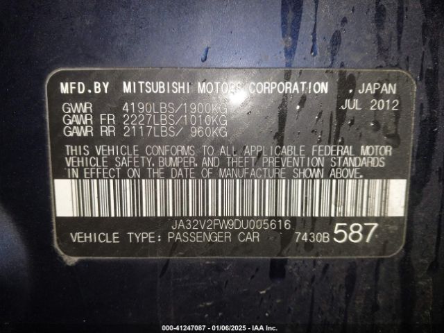 2013 MITSUBISHI LANCER JA32V2FW9DU005616 Photo 8