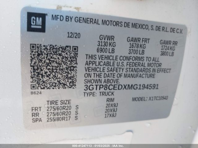 3GTP8CEDXMG194591 GMC Sierra 1500 2wd  Short Box Elevation