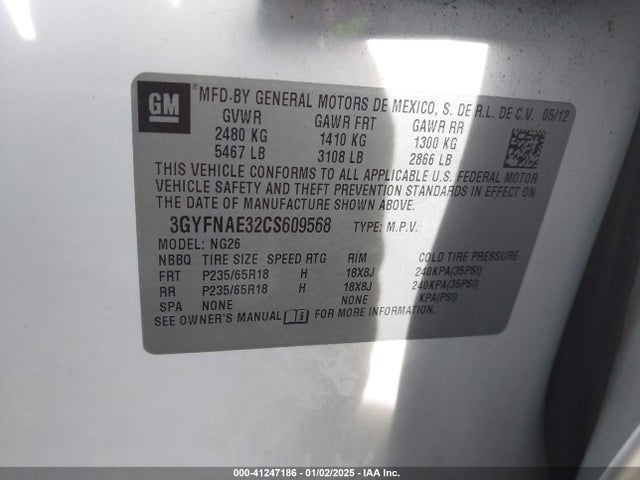 2012 CADILLAC SRX 3GYFNAE32CS609568 Photo 8